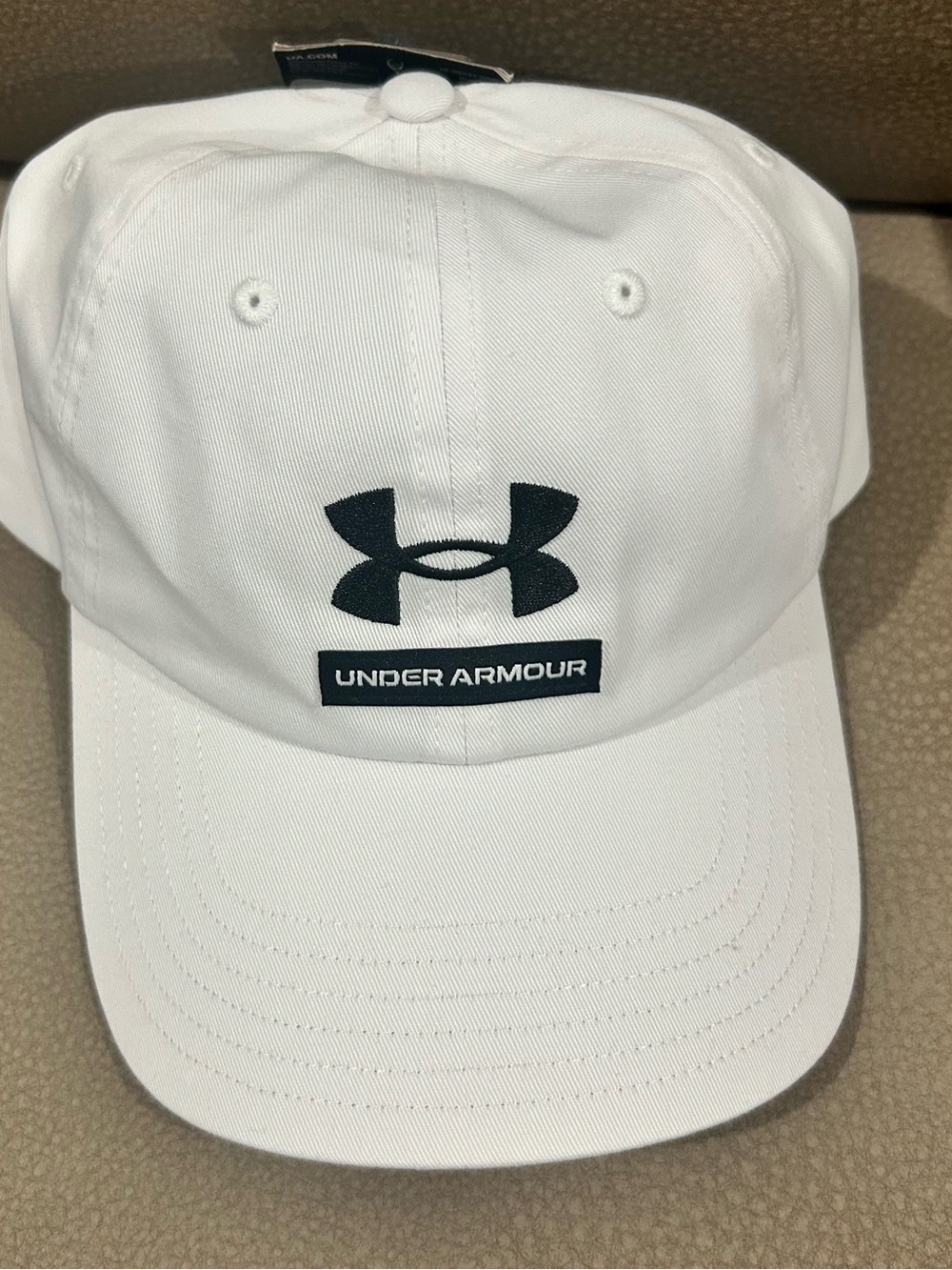 Under Armour White Cap with Black Logo Patch